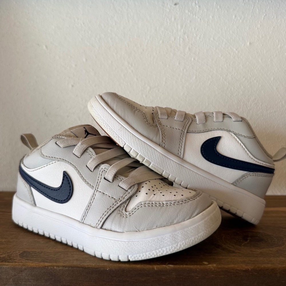 Nike Air Jordan 1 Low Alt Sneakers Kids Size 12C White Navy DR9748-146